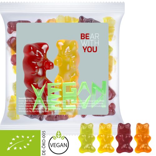 Bio Gummibärchen ohne Gelatine, ca. 30g, Express Maxi-Tüte mit Etikett