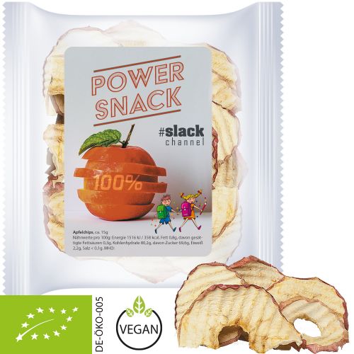 Bio Apfelchips, ca. 15g, Express Maxi-XL-Tüte mit Etikett