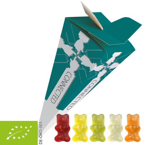Bio Gummibärchen, ca. 30g, Präsent-Pyramide