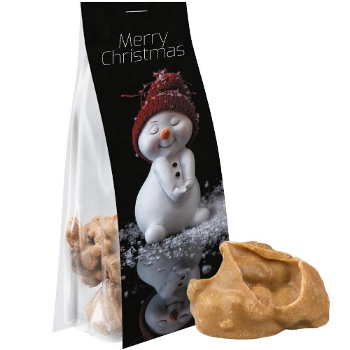 Knusperspitz Apfel Zimt, ca. 60g, Express Blockbodenbeutel mit Werbereiter