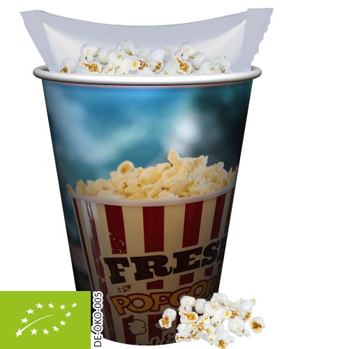 Bio Popcorn süss, ca. 20g, Snackbecher Maxi mit Maxi Tüte