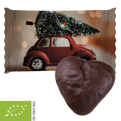 Bio Lebkuchen Schokoherzen gefüllt, ca. 12g, Flowpack