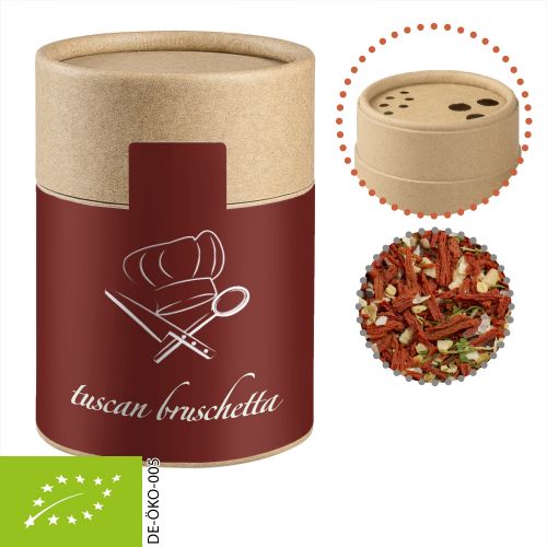 Bio Gewürzmischung Toskanische Bruchetta, ca. 50g, Biologisch abbaubarer Eco Pappstreuer Midi